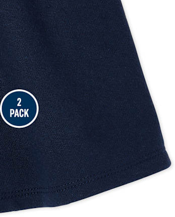 Falda pantalón de felpa francesa activa de uniforme para niñas, paquete de 2