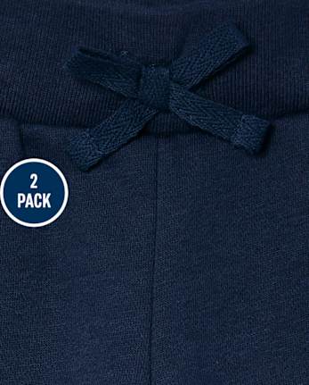 Girls Fleece Jogger Pants 2-Pack