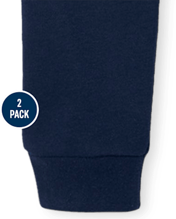 Paquete de 2 pantalones jogger de vellón activo uniforme para niñas