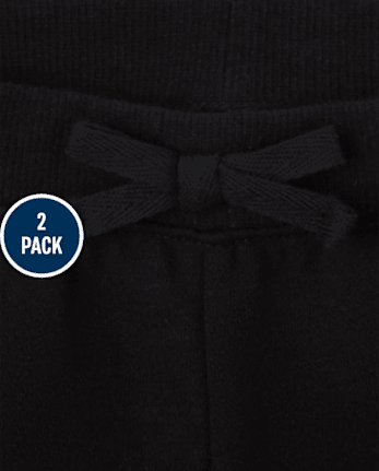 Paquete de 2 pantalones cortos activos de rizo francés de uniforme para niñas