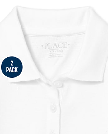 Lot de 2 polos uniformes en piqué pour fille