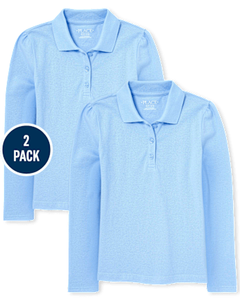 Girls Uniform Pique Polo 2-Pack