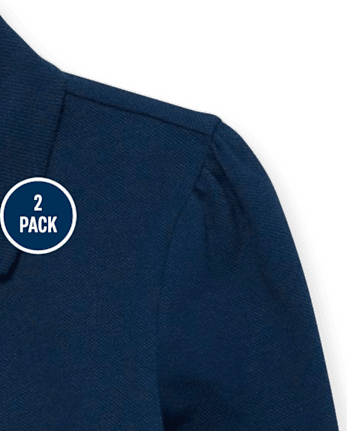 Lot de 2 polos uniformes en piqué pour fille