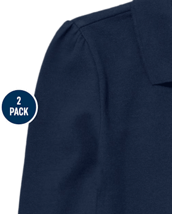 Lot de 2 polos uniformes en piqué pour fille