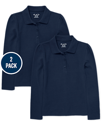Lot de 2 polos en piqué d'uniforme pour filles