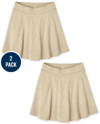 Girls Uniform Ponte Knit Skort 2-Pack