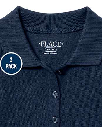 Girls Uniform Soft Pique  Polo Dress 2-Pack