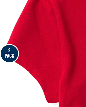 Polo de piqué de uniforme para niña, paquete de 2