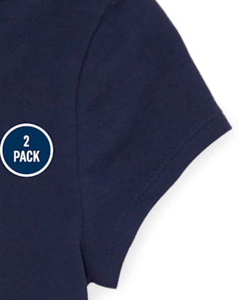 Lot de 2 polos uniformes en piqué pour fille