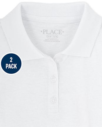 Polo de jersey suave de uniforme para niñas, paquete de 2
