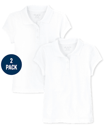 Girls Uniform Soft Jersey Polo 2-Pack