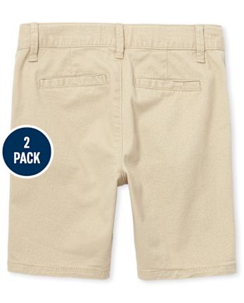 Shorts chinos de uniforme para niñas, paquete de 2