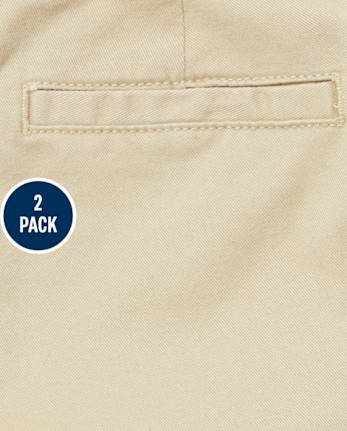 Shorts chinos de uniforme para niñas, paquete de 2