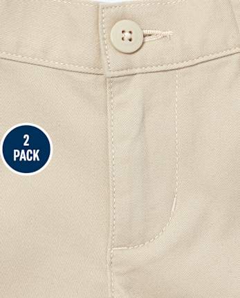 Girls Uniform Stretch Chino Shorts 2-Pack