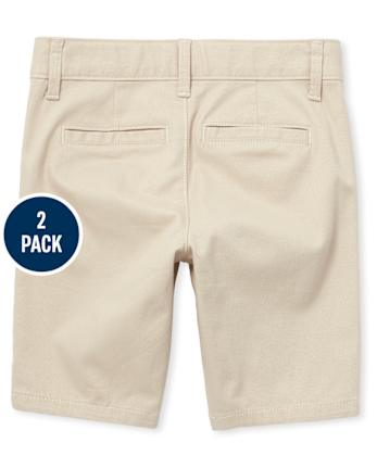 Girls Uniform Stretch Chino Shorts 2-Pack