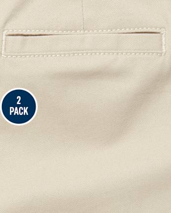 Girls Uniform Stretch Chino Shorts 2-Pack