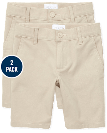 Girls Uniform Stretch Chino Shorts 2-Pack