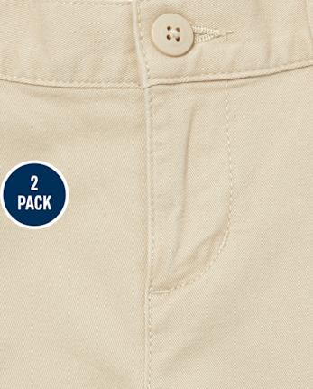 Girls Uniform Stretch Chino Shorts 2-Pack
