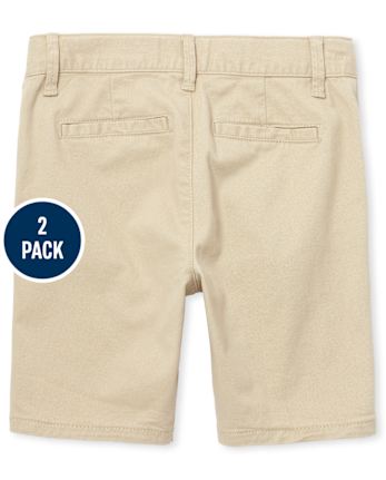 Girls Uniform Stretch Chino Shorts 2-Pack