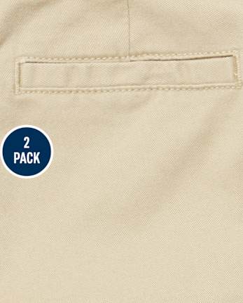 Girls Uniform Stretch Chino Shorts 2-Pack
