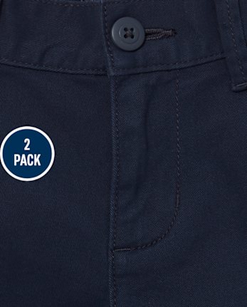 Girls Uniform Stretch Chino Shorts 2-Pack