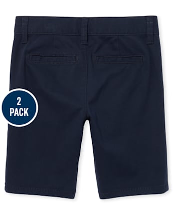 Girls Uniform Stretch Chino Shorts 2-Pack