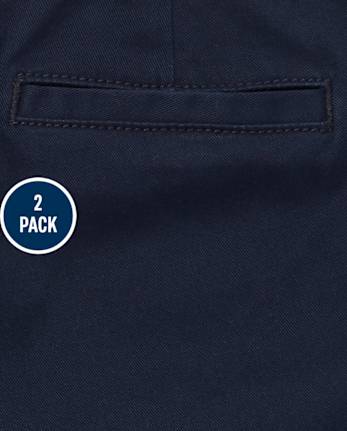 Girls Uniform Stretch Chino Shorts 2-Pack