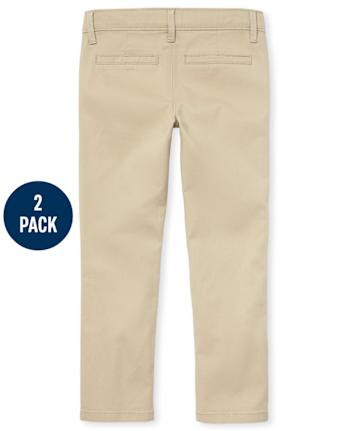 Girls Uniform Stretch Skinny Chino Pants 2-Pack