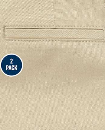 Girls Uniform Stretch Skinny Chino Pants 2-Pack