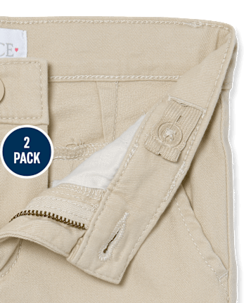 Girls Uniform Stretch Skinny Chino Pants 2-Pack