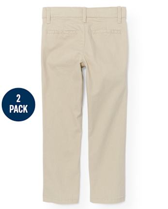 Girls Uniform Stretch Skinny Chino Pants 2-Pack