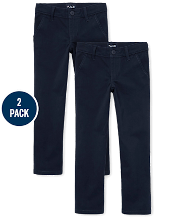 Lot de 2 pantalons chino skinny uniformes pour filles