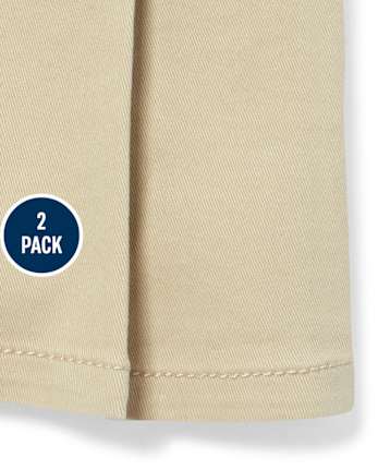 Falda pantalón con botones de uniforme para niñas, paquete de 2