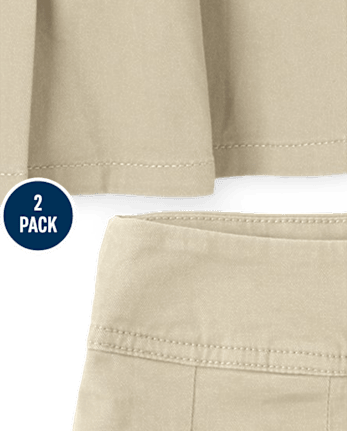 Falda pantalón plisada de uniforme para niñas, paquete de 2