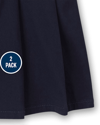 Falda pantalón plisada de uniforme para niñas, paquete de 2