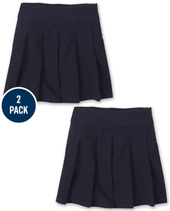 Girls Uniform Pleated Skort 2-Pack