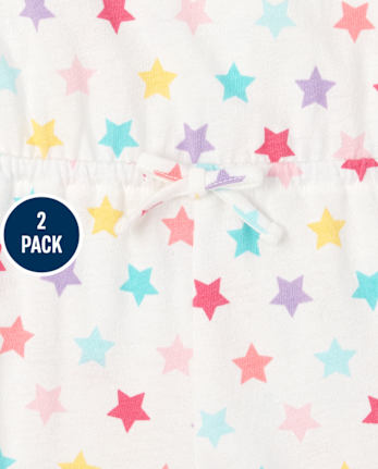 Lot de 2 barboteuses rayées à volants pour petites filles