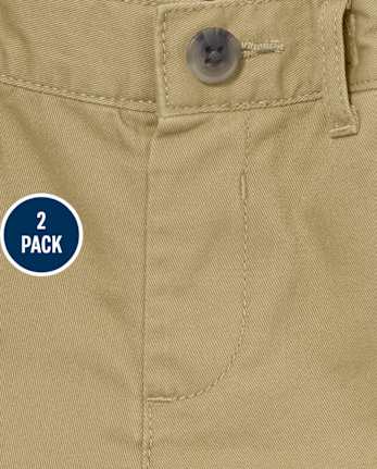 Lot de 2 shorts chino uniformes pour bébé et tout-petit garçon