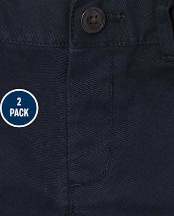 Lot de 2 shorts chino uniformes pour bébé et tout-petit garçon