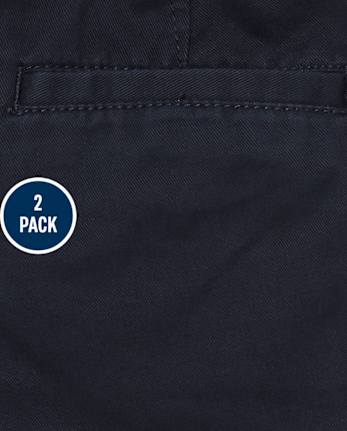Lot de 2 shorts chino uniformes pour bébé et tout-petit garçon