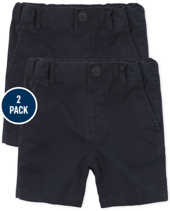 Paquete de 2 pantalones cortos chinos de uniforme para bebés y niños pequeños