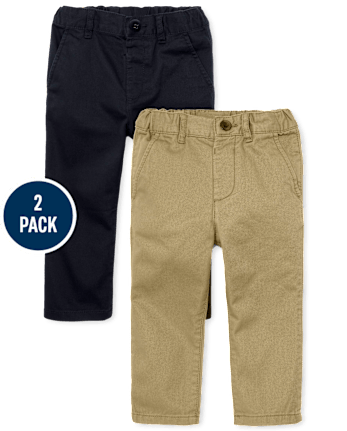 Baby And Toddler Boys Uniform Straight Chino Pants 2-Pack