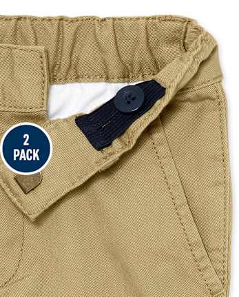 Baby And Toddler Boys Uniform Straight Chino Pants 2-Pack