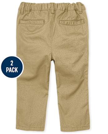 Baby And Toddler Boys Uniform Straight Chino Pants 2-Pack