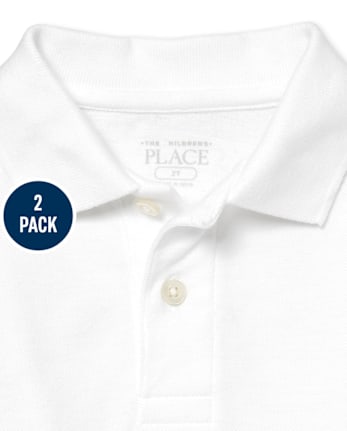 Lot de 2 polos uniformes en piqué pour bébés et tout-petits garçons