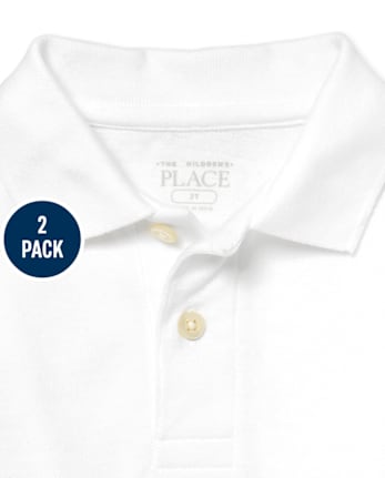 Polo de piqué de uniforme para bebés y niños pequeños, paquete de 2