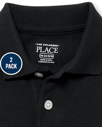 Baby And Toddler Boys Uniform Soft Pique Polo 2-Pack