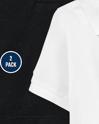 Baby And Toddler Boys Uniform Soft Pique Polo 2-Pack