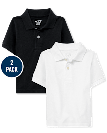 Lot de 2 polos uniformes en piqué pour bébés et tout-petits garçons