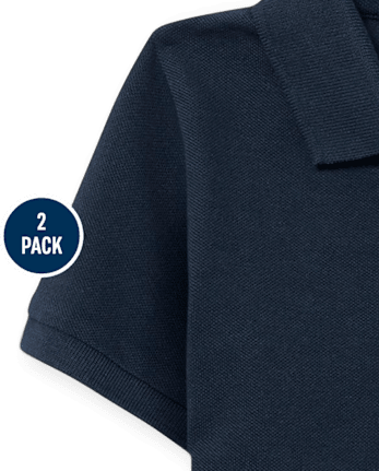 Polo de piqué de uniforme para bebés y niños pequeños, paquete de 2